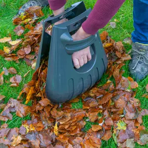 garden leaf grabbers,hand held tidy rake picker,leaf collector/grab (gray)