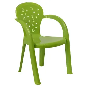 URBNLIVING 50cm Height Green Coloured Stackable Plastic Chairs for Kids Party Play