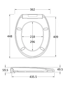 Standard Round Top Fix Soft Close - White