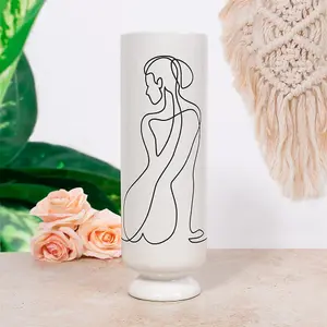 Ceramic Female Silhouette Vase - 30cm