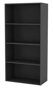 URBNLIVING 4 Tier Wide Wooden Bookcase Cupboard Storage Shelving Display Shelf Cabinet Black Unit