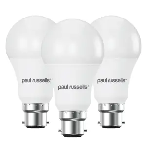 paul russells LED GLS Dimmable Bulb Bayonet Cap BC B22, 14W 1521Lumens 100w Equivalent, 2700K Warm White Light Bulbs, Pack of 3