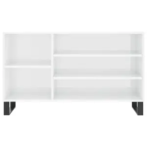 Berkfield Shoe Cabinet High Gloss White 102x36x60 cm Engineered Wood