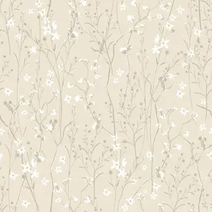 Summer Meadow Wallpaper In Cream