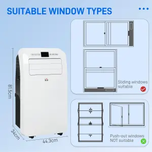 HOMCOM 12000 BTU Portable Air Conditioner with 28m², Dehumidifier, Timer