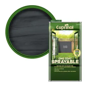 Cuprinol One coat sprayable Silver copse Matt Exterior Wood paint, 5L