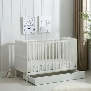 Draper Cot Bed with Mattress White