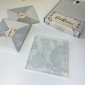 Cath Kidston Strawberry Gardens Glass Splashback SAMPLE - Grey (100x100mm)