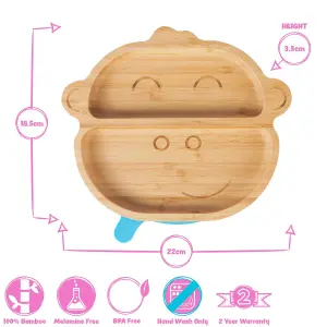 Tiny Dining Monkey Bamboo Suction Plate - Pastel Pink