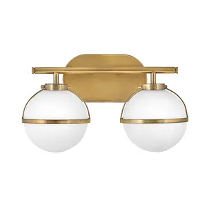 Luminosa Hinkley Hollis Bathroom Wall Lamp Heritage Brass, IP44