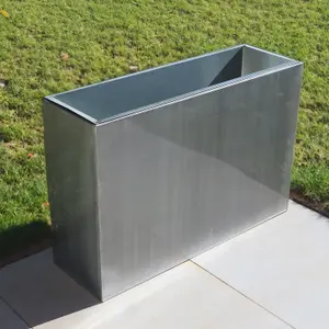 80cm Long Zinc Silver 60cm Tall Trough Planter