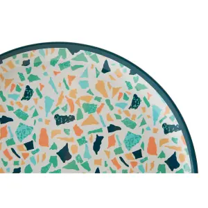 Interiors by Premier Assorted Terrazzo Tray, Versatile Round Tray, Minimalist Snack Tray, Lightweight And Compact Outdoor Tray,