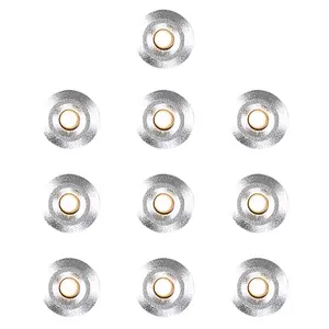 ValueLights 10 Pack IP67 Rated 15mm Warm White LED Round Garden Decking Kitchen Plinth Lights Kit