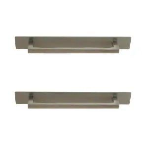 GoodHome Golpar Satin Nickel effect Kitchen cabinets D-shaped Pull handle (L)16.9cm (D)28mm, Pack of 2