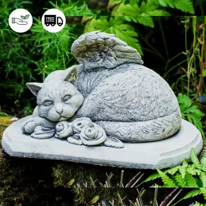 Memorial Resting Cat Stone Garden Ornament