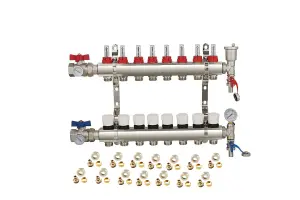 Warmer System Underfloor Heating 8 Port PSW Manifold with Grundfos Pump and Blending Valve Set