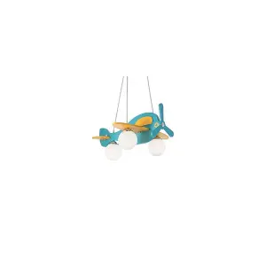 Luminosa Avion  Blue And Yellow Aeroplane Pendant, E14