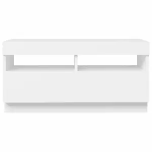 Berkfield TV Cabinet with LED Lights White 80x35x40 cm