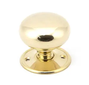 From The Anvil Polished Brass 57mm Mushroom Mortice/Rim Knob Set