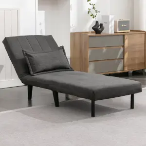 Harper 1 Seater Folding Clic Clac Fabric Living Room Lounge Futon Sofa Bed Charcoal