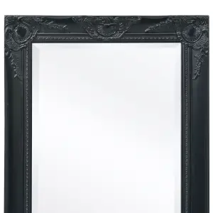 Berkfield Wall Mirror Baroque Style 100x50 cm Black