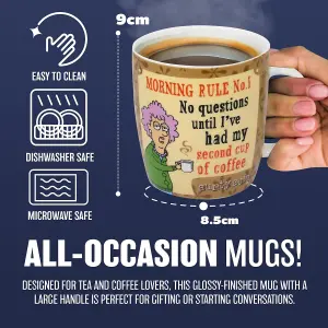 Pack Of 4 Social Media Mugs With Holder Stand Tea Coffee Drinking Hot Drinks