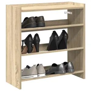 Berkfield Shoe Rack Sonoma Oak 60x25x62 cm Engineered Wood