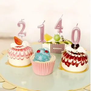 Shatchi Number Candle Pink 8 Candle Birthday Anniversary Party Cake Decorations Topper