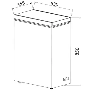 36cm White Chest Freezer, Freestanding Slimline Compact - SIA CHF60W