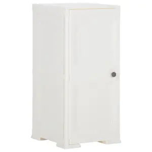 Berkfield Plastic Cabinet 40x43x85.5 cm Wood Design White