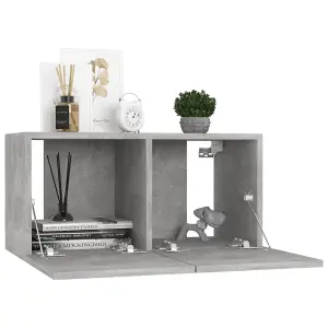 Berkfield Hanging TV Cabinet Concrete Grey 60x30x30 cm