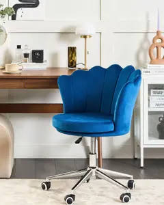 Beliani Glam Office Chair Blue MONTICELLO