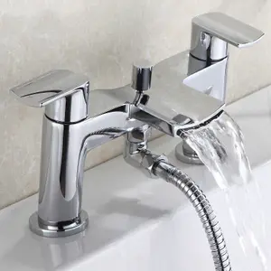 Wilpa Basin Mixer, Bath Shower Mixer Tap & Waste Chrome