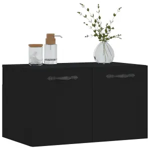 Berkfield Wall Cabinet Black 60x36.5x35 cm Engineered Wood