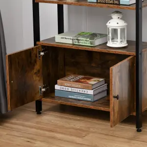 HOMCOM Multifunctional Bookshelf Storage Cabinet Bookcase w/ Shelves & Cupboard