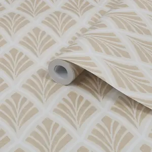 Laura Ashley Florin Gold effect Geometric Smooth Wallpaper Sample