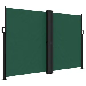 Berkfield Retractable Side Awning Dark Green 160x1000 cm