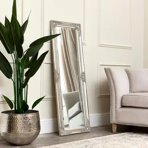 Melody Maison Tall Champagne Silver Wall Mirror 47cm x 142cm