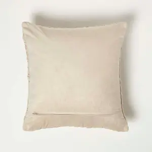 Homescapes Sofia Pleated Cream Velvet Cushion