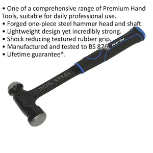 24oz Steel Ball Pein Hammer with Rubber Grip for Maximum Comfort