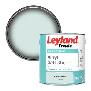 Leyland Trade Vinyl Soft Sheen Walls & Ceilings Emulsion Paint Cameo Green (PPG1147-1) - 2.5L