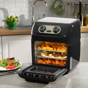 Daewoo 12 Litre Air Fryer Rotisserie Oven Black SDA2488GE