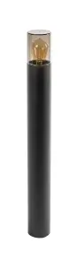 CGC Black Outdoor 0.8m Post Bollard Light Smoked Diffuser Modern Design Garden Patio Outside Driveway Path E27 IP54 Weatherproof