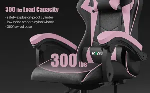 Ergonomic Gaming Chair,Soft PU Leather with Adjustable Reclining Back