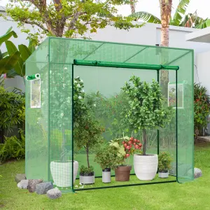 Costway 200 x 77 x 169 cm Mini Greenhouse Outdoor Walk-in Greenhouse w/ PE Cover Garden Warm House