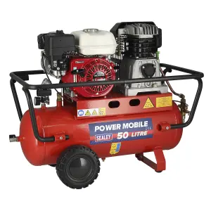 Sealey Air Compressor 50L Belt Drive Petrol Engine 5.5hp SA5055