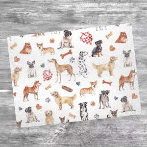 Textured Glass Chopping Board Dogs Design - Medium