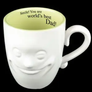 Smiling Face Mug Tea Coffee Fine China Ceramic Cup Gift Set Novelty New 3D Message For Dad