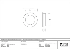 From The Anvil Pewter 60mm Plain Round Pull