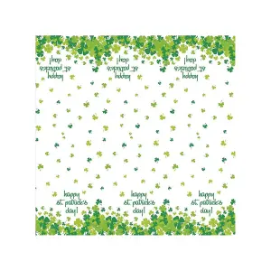 Unique Party Shamrock St Patricks Day Party Table Cover White/Green (One Size)